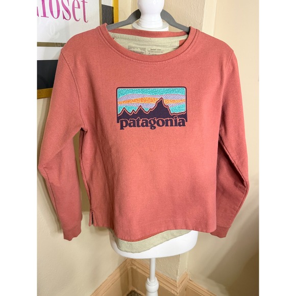 Patagonia Tops - Patagonia Uprisal Crew Sweatshirt Womens Medium Pink Fitz Roy Graphic Pullover